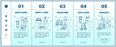 Cilt yüzeyi vektör şablonunda. Vücut ve saç bakımı. Güneş kremi