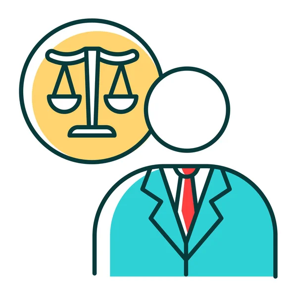 Lawyer RGB color icon. Attorney. Advocate. Legal representative. — Stock Vector