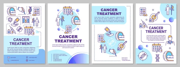 Modello di opuscolo sul trattamento del cancro. Chemioterapia. Volantino, opuscolo — Vettoriale Stock