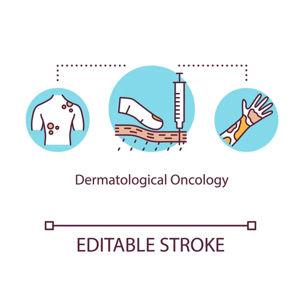 Bőrgyógyászati onkológia koncepció ikon. Bőrrák kezelési ötlet — Stock Vector