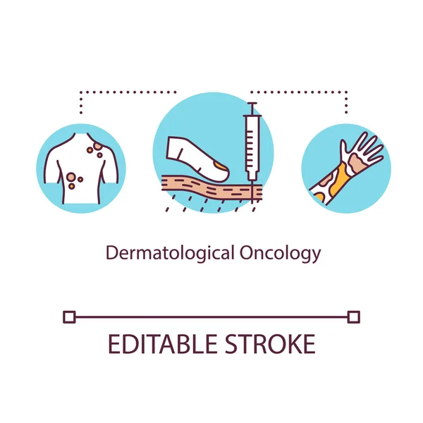 Dermatologische oncologie concept icoon. Behandeling van huidkanker idee — Stockvector