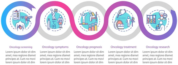 Onkologie-Vektor-Infografik Vorlage. Krankheitsbehandlung — Stockvektor