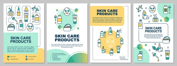 Skin care products, creams and masks brochure template. Flyer, b — 스톡 벡터