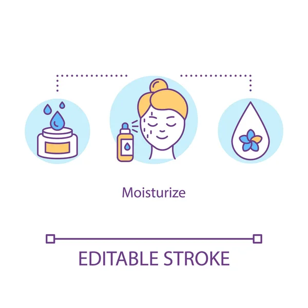 Moisturize concept icon. Cosmetic product. Skincare routine. Cre — Stock Vector