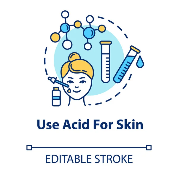 Utilice ácido para el icono concepto de la piel. Rejuvenecimiento facial, AHA y BHA c — Archivo Imágenes Vectoriales
