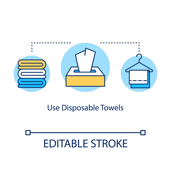 Utilizzare asciugamani usa e getta concetto icona. Dermatologia e igiene. Pap — Vettoriale Stock