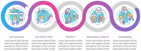 Cilt vektörü bilgi şablonu. Cilt ve vitamin için asit 