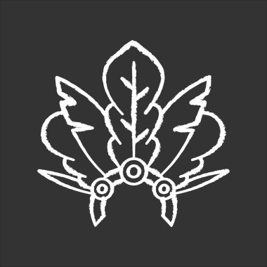 Brezilya karnaval başlığı siyah arkaplanda tebeşir beyazı simgesi