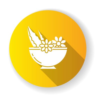 Tabak sarı düz dizaynlı, uzun gölge sembollü yapraklar. Medici.