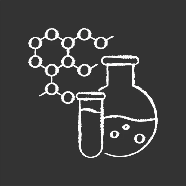 Chemistry chalk white icon on black background. Science and medi — 图库矢量图片