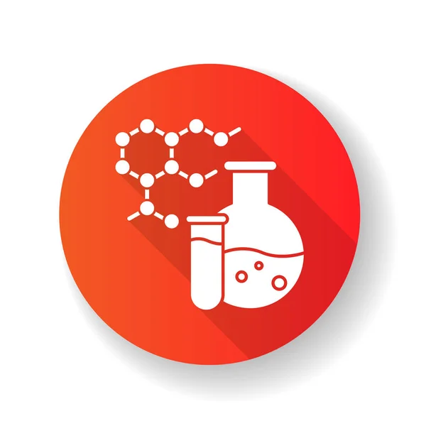 Chemistry red flat design long shadow glyph icon. Science and me — Stock vektor