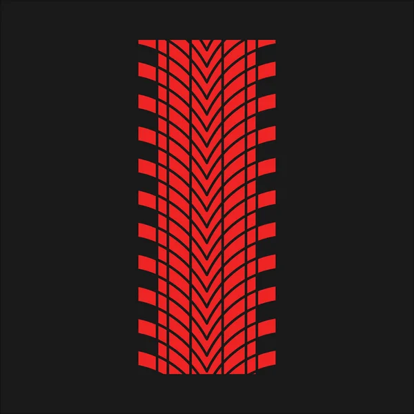 Impression des pneus icône de couleur RVB rouge. Voiture détaillée, moto d — Image vectorielle