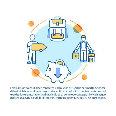 Budget tourism concept icon with text. Hitchhiking. Money saving