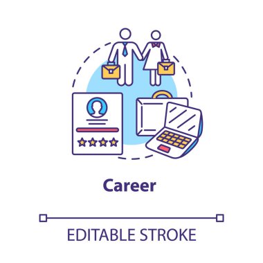 Career concept icon. Work promotion. Professional training. Corp
