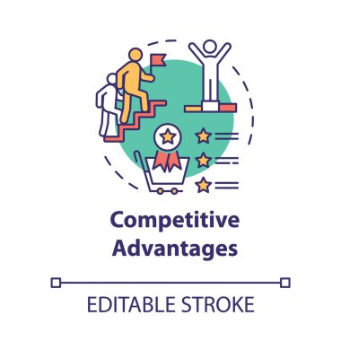 Competitive advantages concept icon. Boost forward. Corporate le