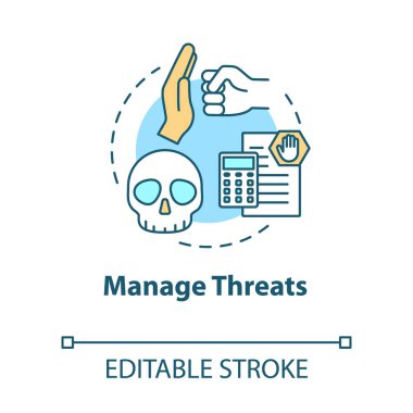Tehdit konsepti ikonunu yönet. Kendini geliştirme ve geliştirme. El.