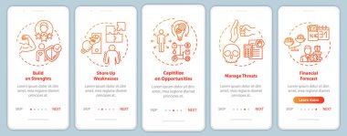 Building up strength onboarding mobile app page screen with conc