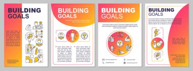 Building goals brochure template. Increase income. Strategy plan