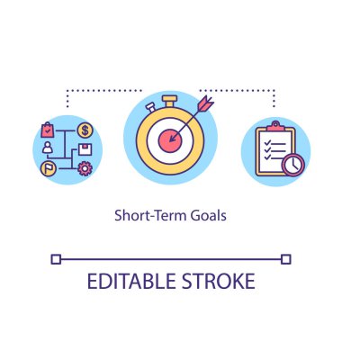Short term goals concept icon. Strategic plan idea thin line ill
