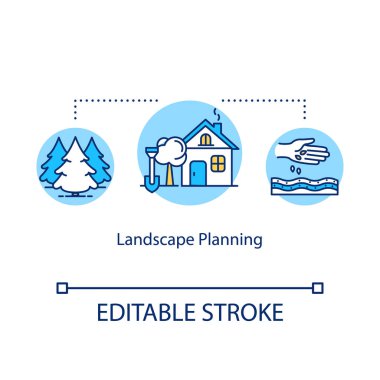 Landscape planning concept icon. Gardening and outdoor backyard 