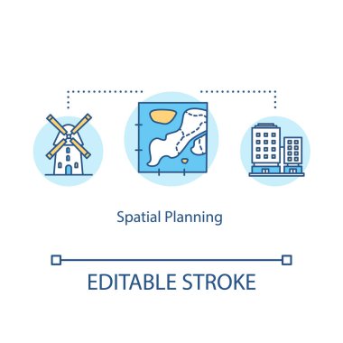 Spatial planning concept icon. Urban zoning idea thin line illus