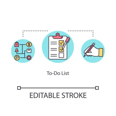To do list concept icon. Making checklist idea thin line illustr