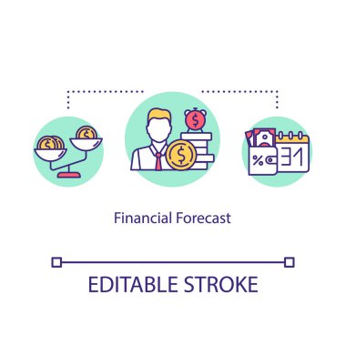 Financial forecast concept icon. Budgeting, costs planning, inve