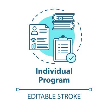 Bireysel program konsept simgesi. Akademik eğitim. Belgeler bir