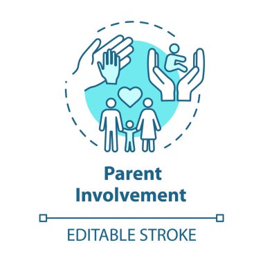 Ebeveyn ilişkisi kavramı simgesi. Çocuklar için pozitif çevre. 