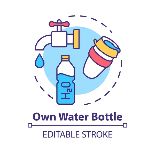 Icono de concepto de botella de agua propia. Bebida barata, tra asequible — Archivo Imágenes Vectoriales