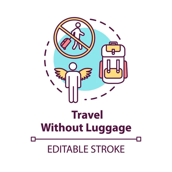 Travel without luggage concept icon. Budget tourism, no baggage — Stock Vector