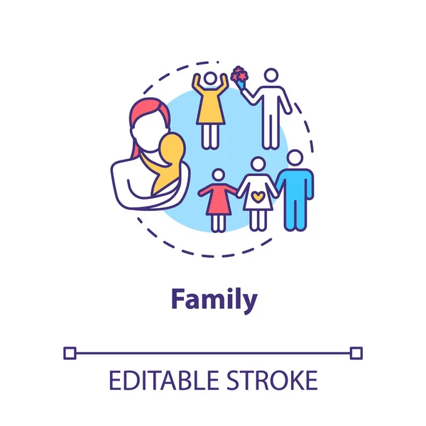 Family concept icon. Loving relationship. Self-building for fulf — 图库矢量图片