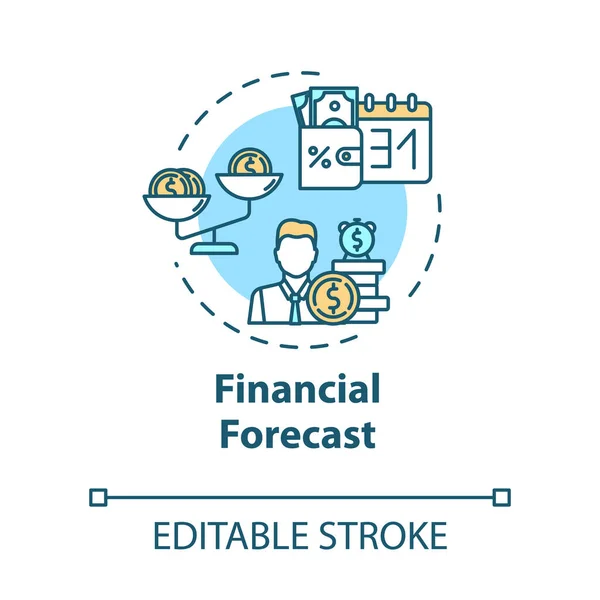 Ikona koncepcji prognozy finansowej. Perspektywa ekonomii. Bogactwo i — Wektor stockowy