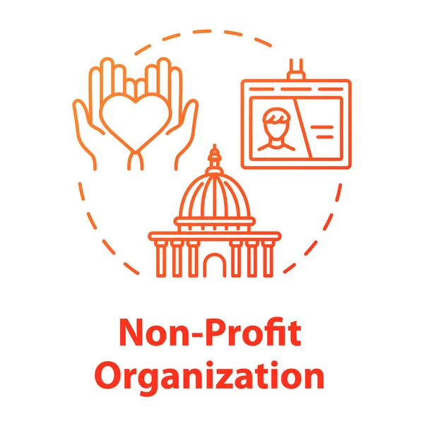 Non-profit organization concept icon. Volunteering and goodwill. — 스톡 벡터