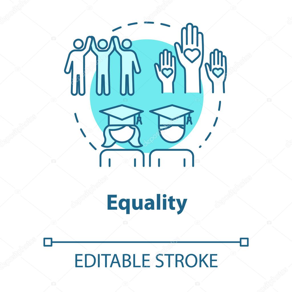 Equality concept icon. Positive support. Diverse community. High