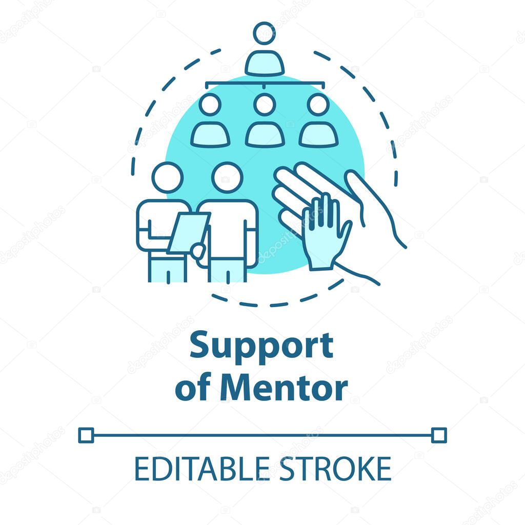 Support of mentor concept icon. Teacher assistance. Coaching and