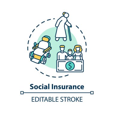Social insurance concept icon. Life assurance. Policy for health