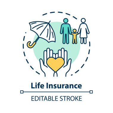 Hayat sigortası konsepti ikonu. K için ebeveyn sağlık yatırımı