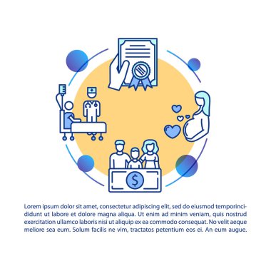 Metinli sağlık konsepti simgesi. Hamilelik kontrolü. Tıbbi tedavi.