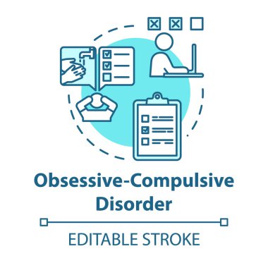Obsesif kompulsif bozukluk konsepti. Çatlak. Akıl hastalığı.