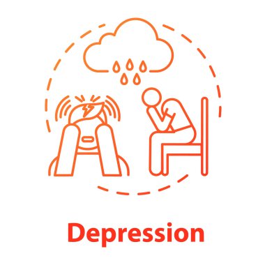 Depresyon konsepti ikonu. Yalnızlık. Üzüntü. Büyük depresif.