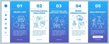 Mental health onboarding vector template. Psychological wellness