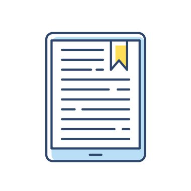 El bilgisayarı e-okuyucusu Rgb renk simgesi. E-kitap. Elektronik kitap. Sayılar