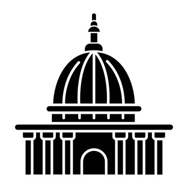 Supreme court black glyph icon. Highest judicial institution. Go