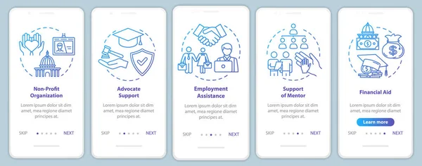 Inclusive society onboarding mobile app page screen with concept — 스톡 벡터