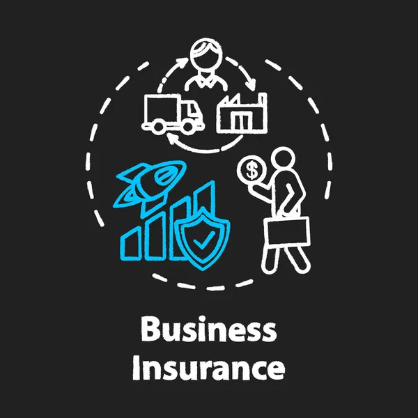 Business insurance chalk RGB color concept icon. Banking service — 스톡 벡터