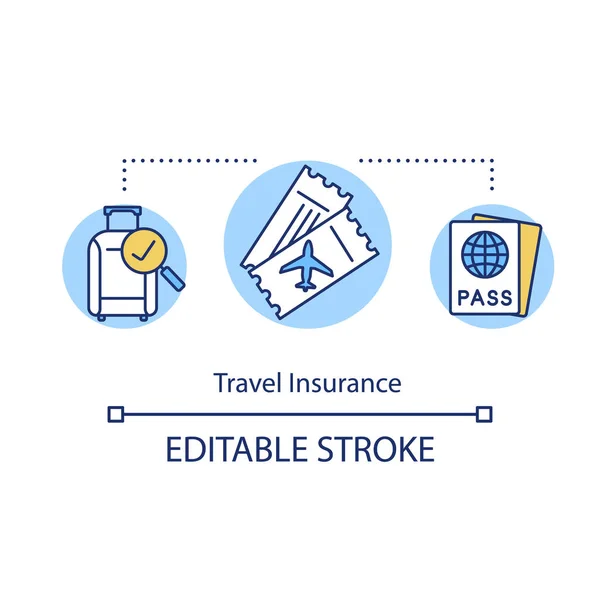 Travel insurance concept icon. Personal protection for tourist. — Stock Vector