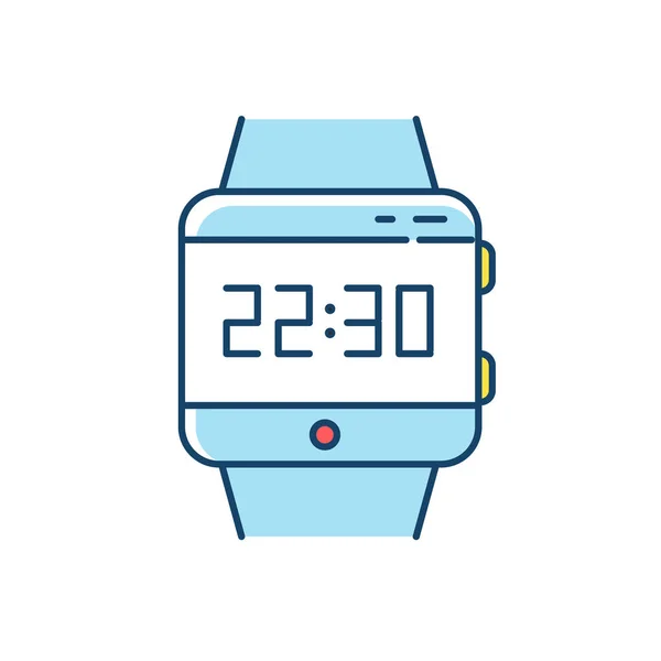 Pols smartwatch RGB kleurenpictogram. Slim horloge met touchscreen di — Stockvector