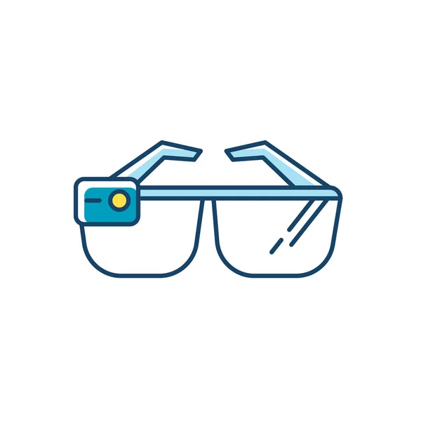 Lunettes intelligentes icône de couleur RVB. Des lunettes intelligentes. Ordinateur portable op — Image vectorielle
