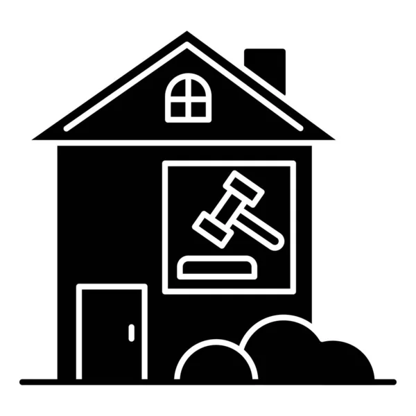 Real estate lawsuit black glyph icon. Tenancy legal dispute. Pro — Stok Vektör